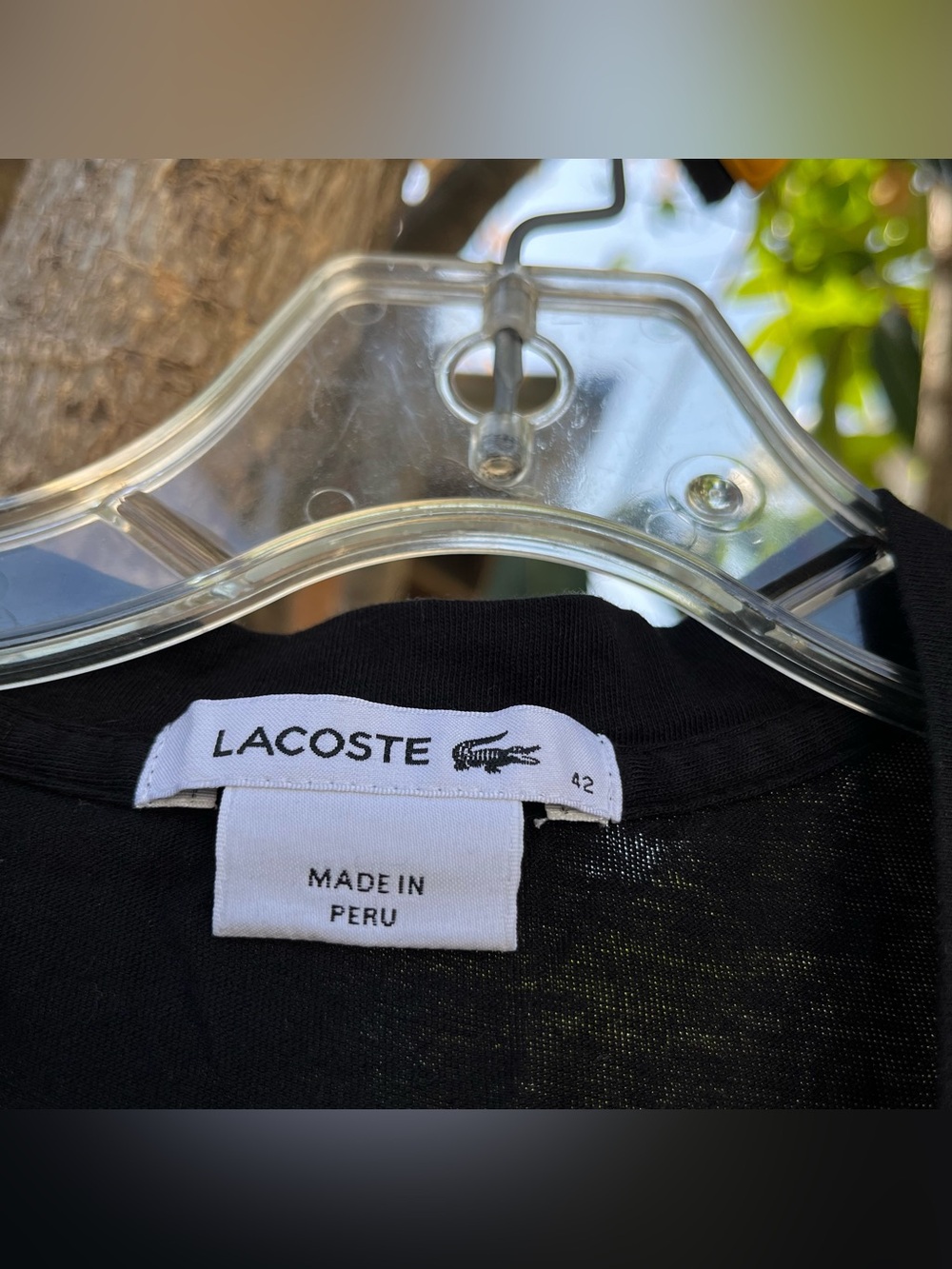 Lacoste Black Classic V-Neck T-Shirt. - Picture 3 of 6